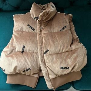 PINK Victoria's Secret Brown Puffer Vest